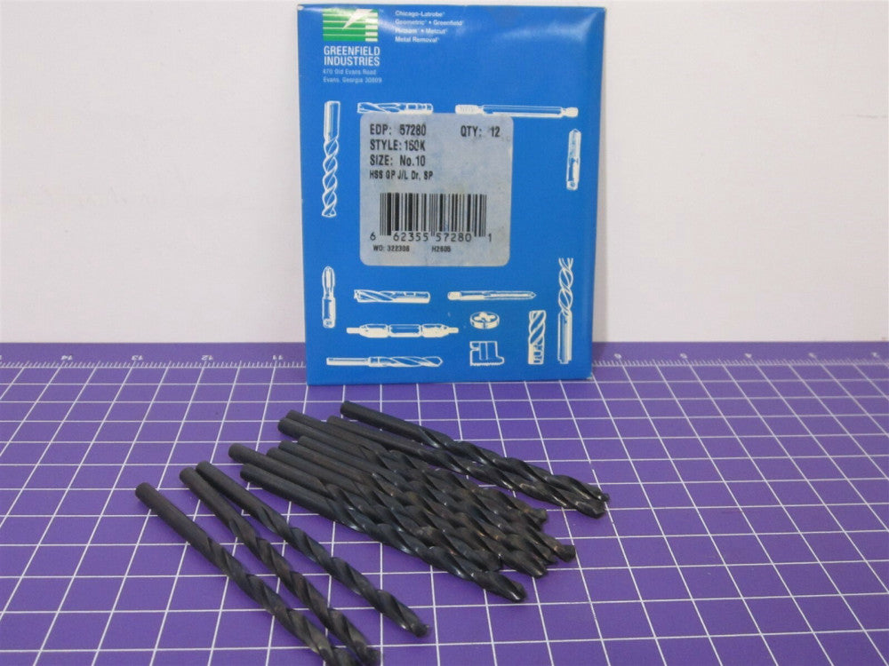 GTD 57280 #10 General Purpose Jobber Length Drill SP Pack Of 12