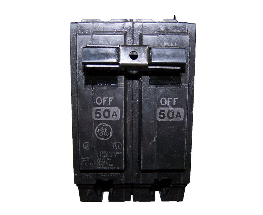GE 50 AMP CIRCUIT BREAKER 120/240 VAC 2 POLE  THQL22050