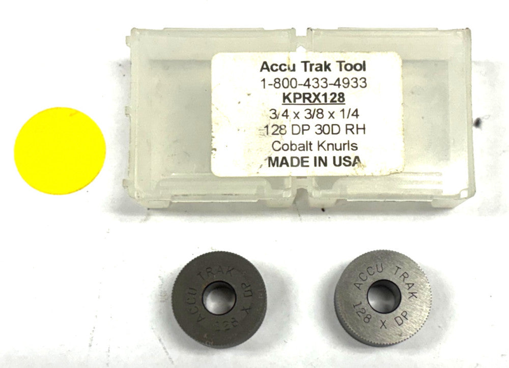 ACCU TRAK TOOL KPMX128 KNURLING WHEEL 3/4 X 3/8 X 1/4" LOT OF 2