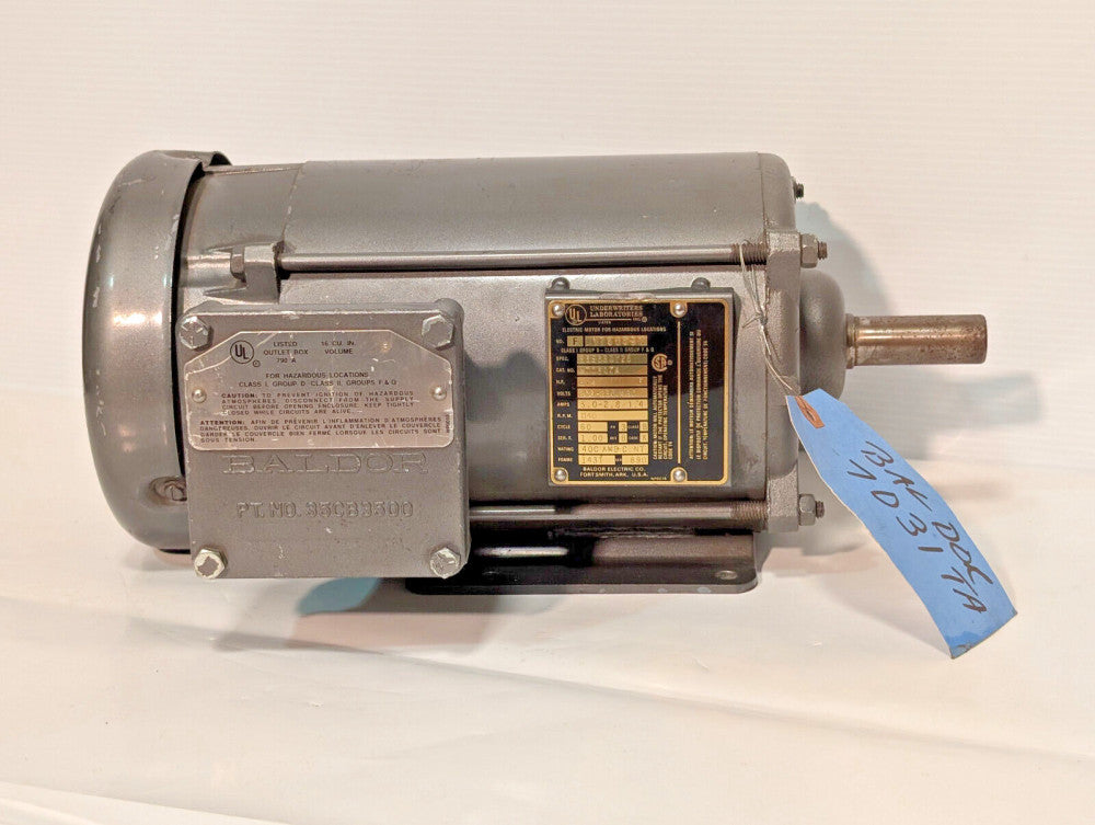 Baldor M7031TA Motor 35CB3500, F-Y786597, .75HP, 1140RPM, 3Ph, 208-230/460V, 60C