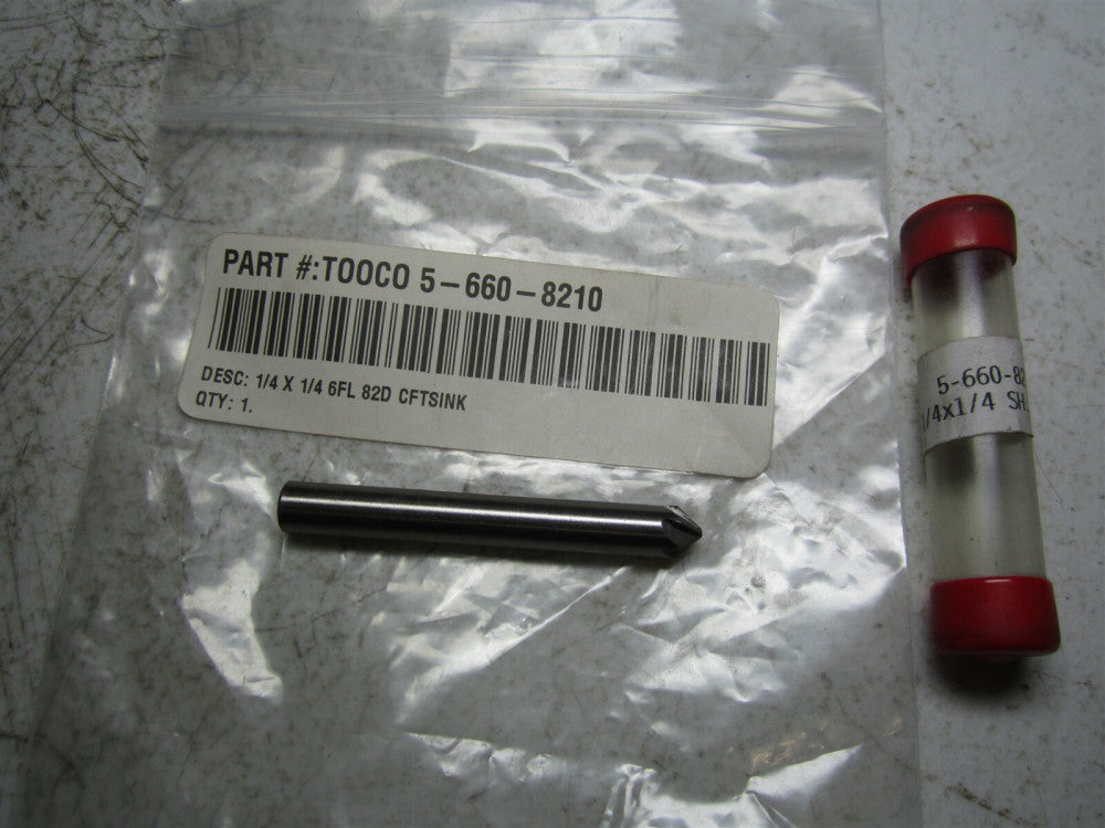 TMX (5-660-8210) 1/4 Mill Diam x 1/4 Shank Diam 82° HSS 6 Flute Countersink