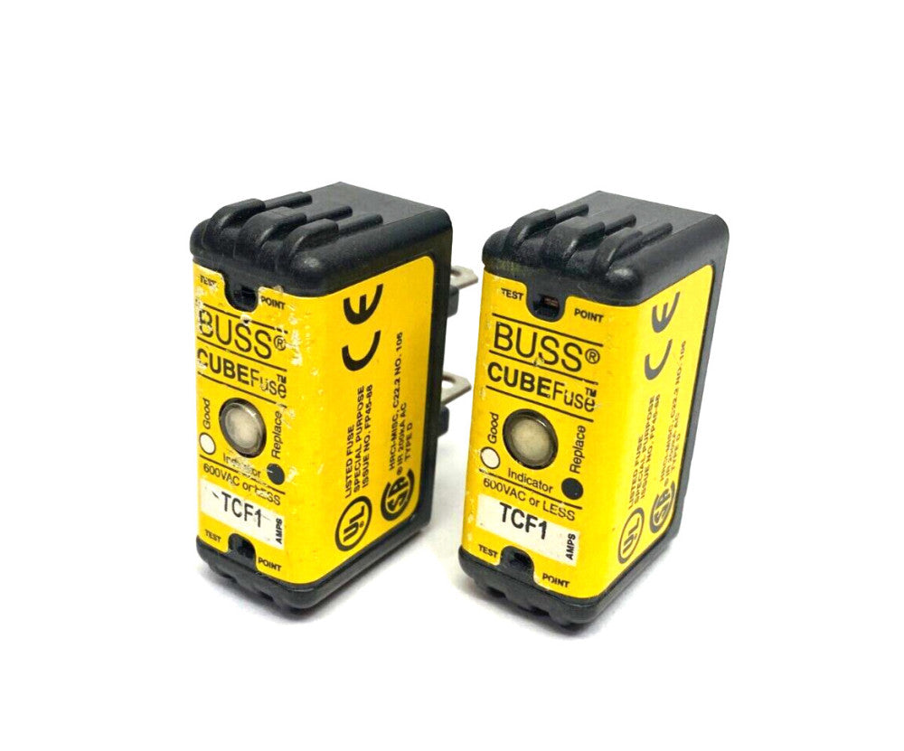 Bussmann TCF1 CUBEFuse Dual Element Time Delay Current Limiting Fuse LOT OF 2