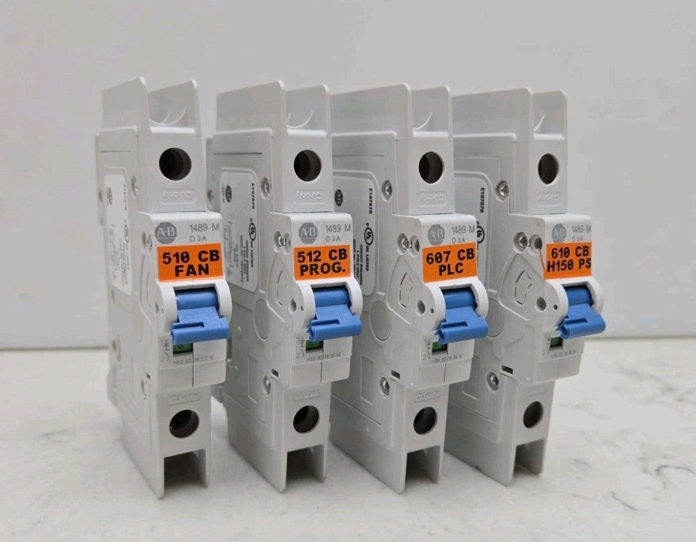 4 Pack Allen Bradley 1489-M1D030 /D 3A Circuit Breaker 1 Pole D Curve 3 Amp