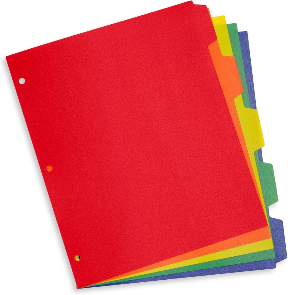 Blue Summit Supplies 5 Tab Heavy Duty Red, Orange, Yellow, Green, 