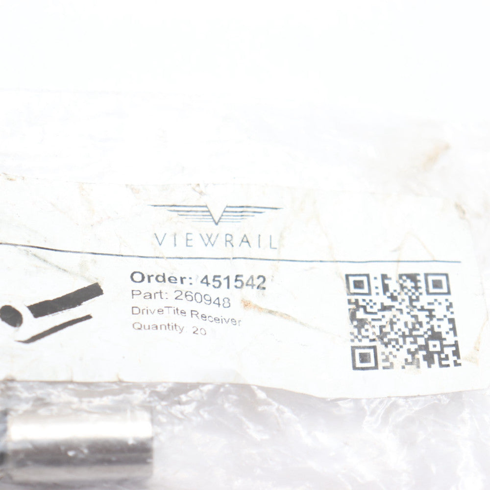 (5-Pk) Viewrail Rod DriveTite Receiver - 0060096202 Only