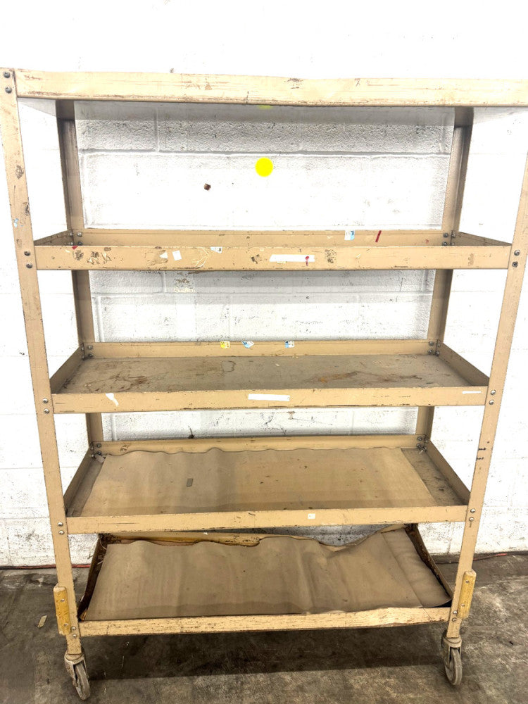 5 LAYER ROLLING METAL STORAGE SHELF