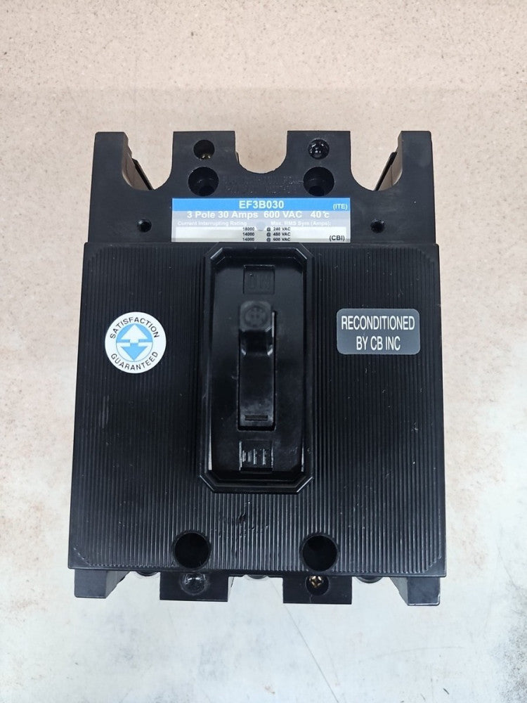 ITE EF3B030 30A 3P 600V EF3 30 Amp 3 Pole EF3-B030 Circuit Breaker