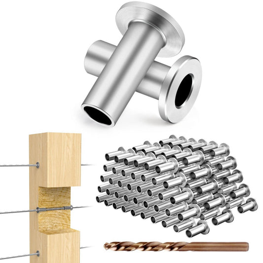 100 Pack Stainless Steel Protector Sleeves for 1/8" Deck Cable Railing for Wo...