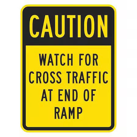 Lyle T1-1377-Eg_12X18 Watch For Cross Traffic Sign, 18 In H, 12 In W, Aluminum,