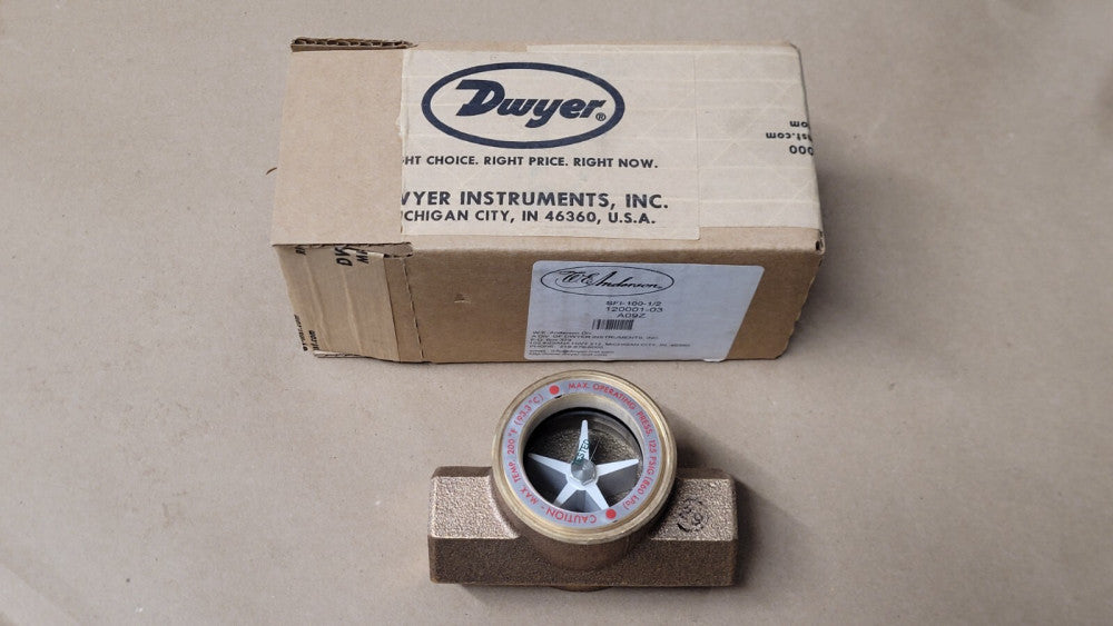Dwyer / W. E. Anderson SFI-100-1/2 Midwest Sight Flow Indicator 1/2" NPT Brass