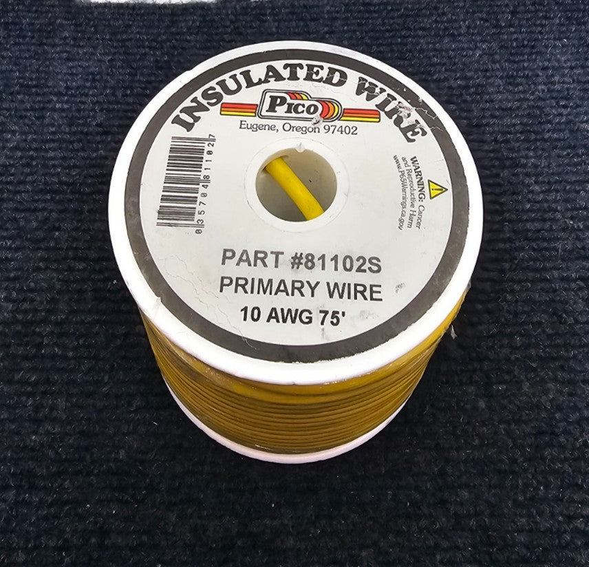Pico 81102S 10 AWG Yellow Primary Wire insulated Wire 75ft