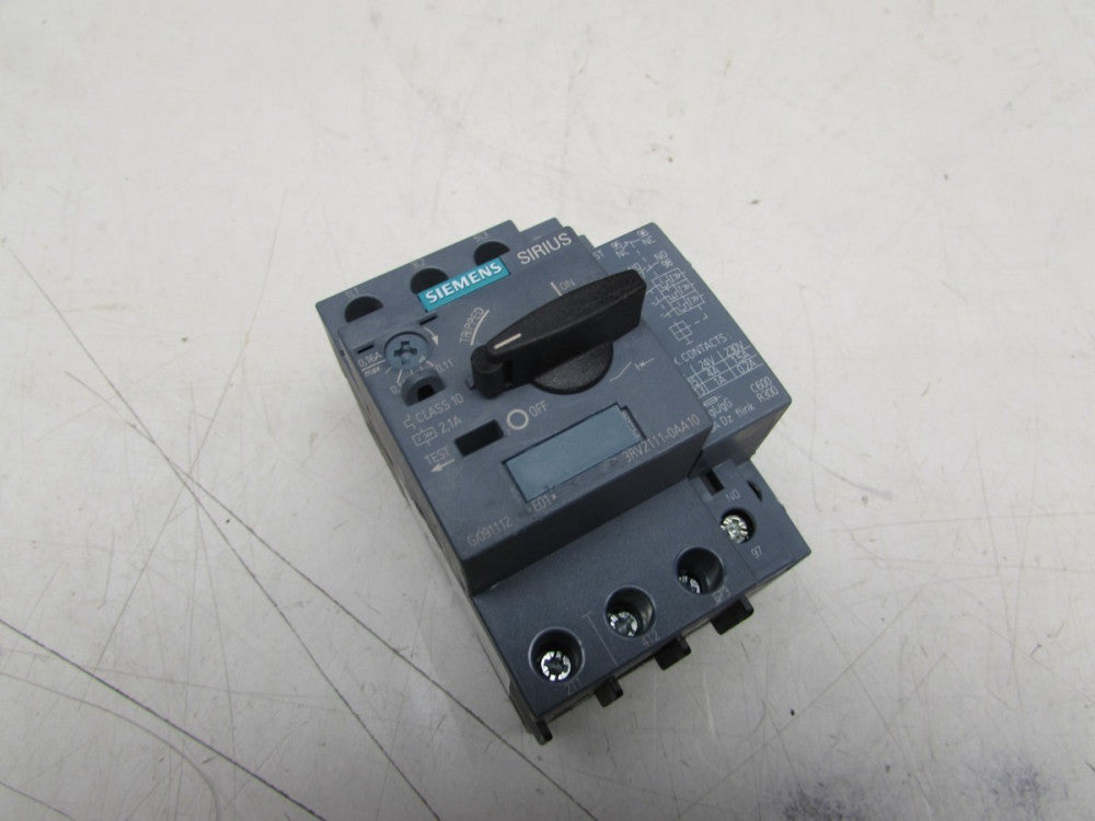 SIEMENS 3RV2111-0AA10 SIRIUS MANUAL MOTOR STARTER 600V 0.16FLA MAX NICE USED M/O