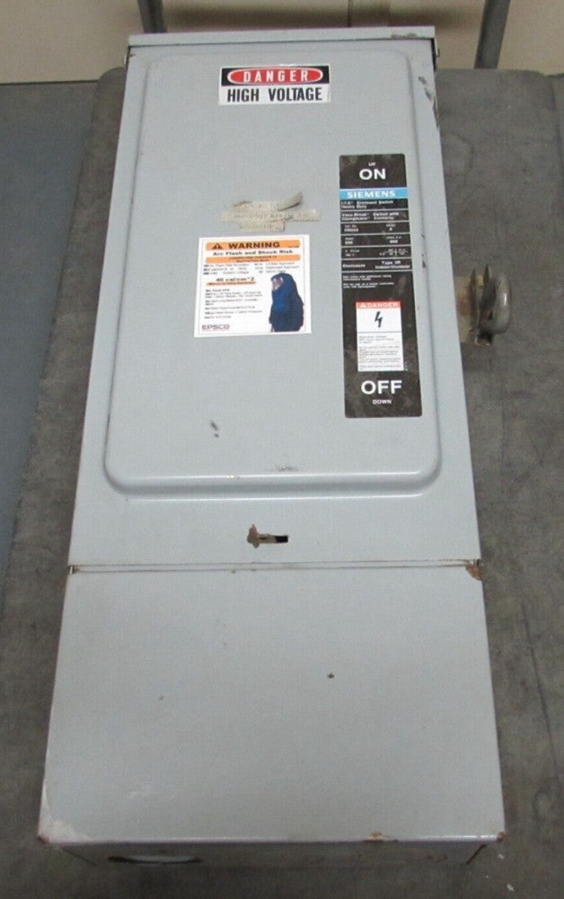 SIEMENS FR-354 HEAVY-DUTY FUSIBLE SAFETY SWITCH 200A/600V/3P/60HZ,NICE TAKEOUT!