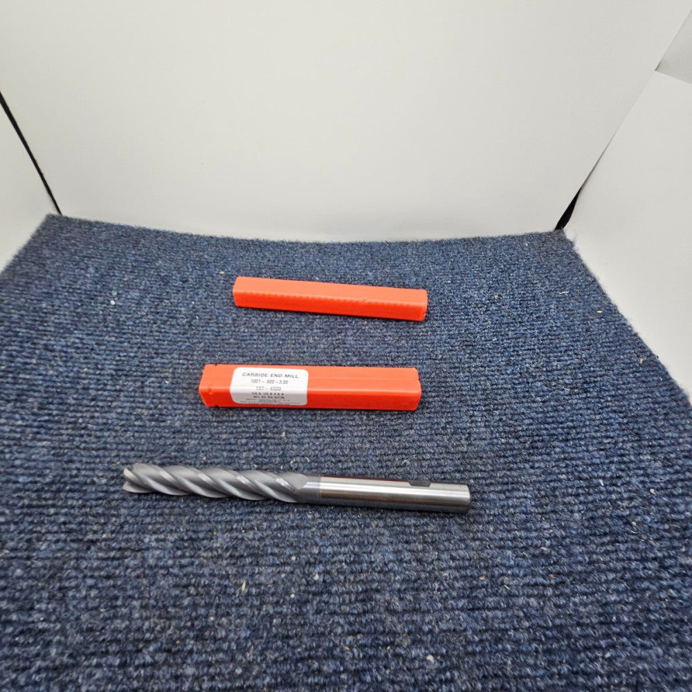 180-4500 Carbide End Mill 1001-.500-3.00, 1/2" x 1/2 x 3/6 4FL SE SQ Altin