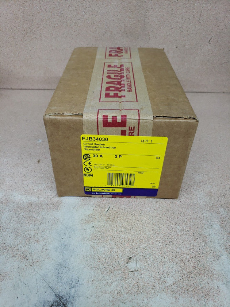 1-Square D EJB34030 3 Pole 30 Amp 65kA Circuit Breaker NIB