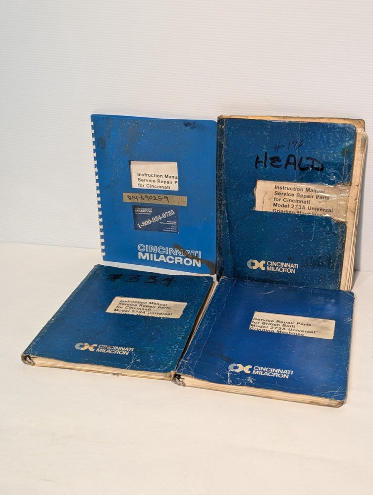 Lot of 4 Cincinnati Milacron 273A Universal Grinding Machine Manuals, as shown