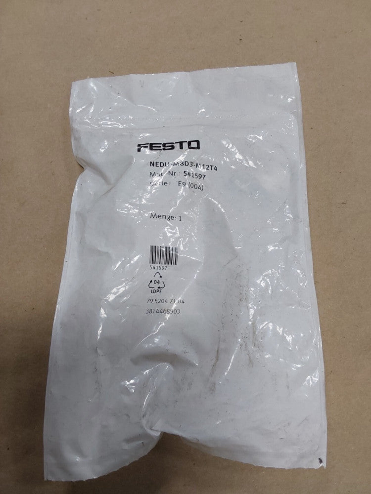 FESTO NEDU-M8D3-M12T4 Push-In T Connector, 541597, Series E9 (004)
