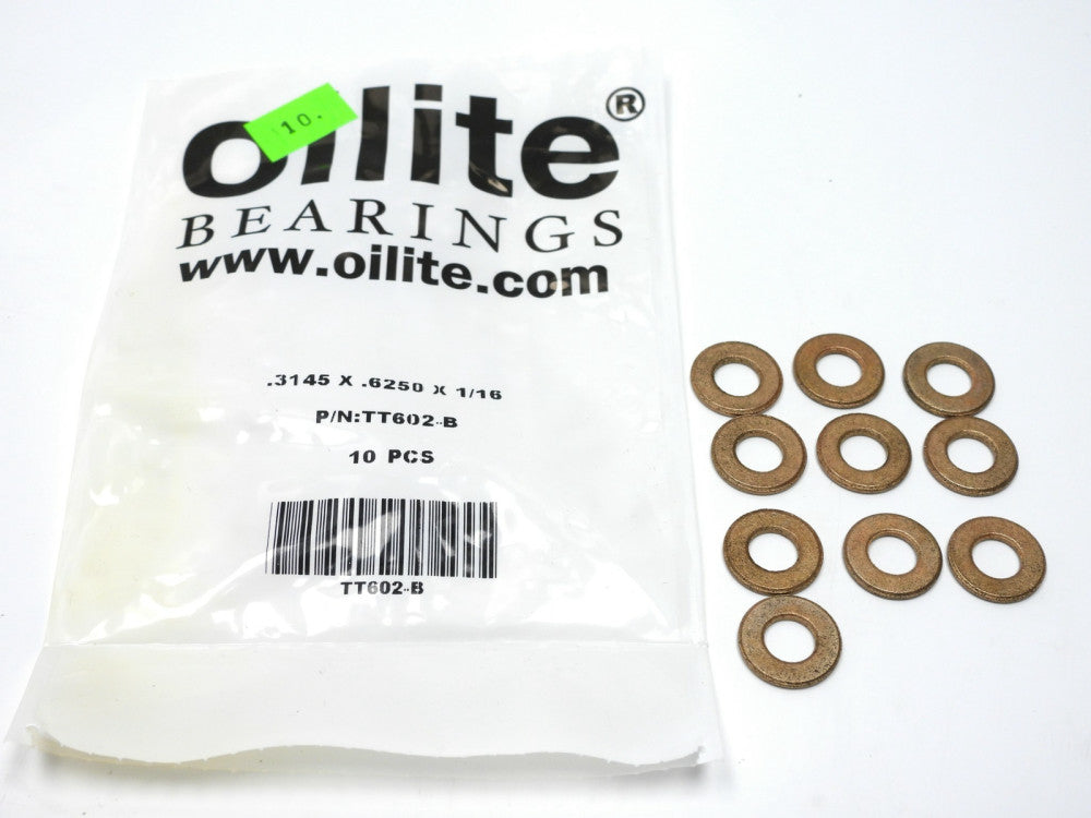 Oilite .3145 x .6250 x 1/16 (SAE 841) Sintered Bronze Thrust Washers Bearings