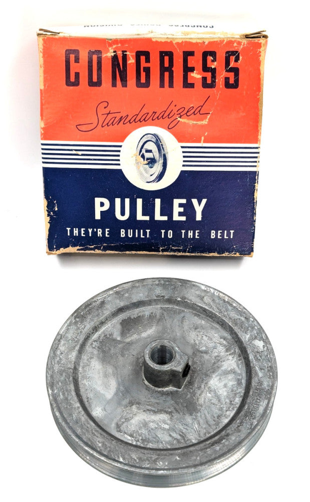 NOS! Congress 5” OD 1/2” Fixed Bore Die-Cast V-Belt Pulley, Type A, CA500, USA