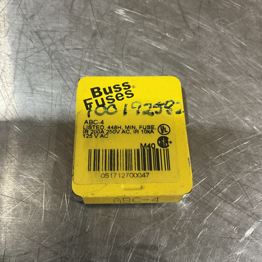 Buss Fuses ABC-4 Fuse, 200A, 250V AC, Pack Of 3, NOS