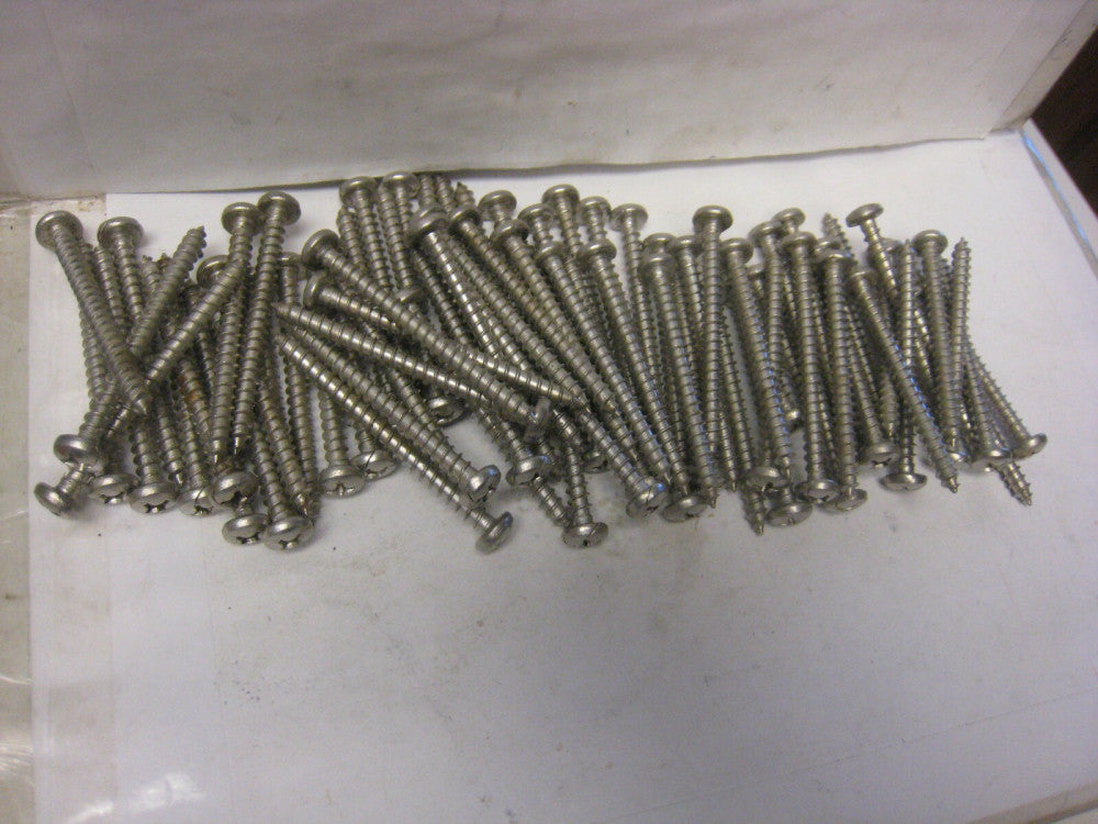 80 piece lot of #10 2-1/2" Phillips Pan Head Sheet Metal Screws Stainless Steel 