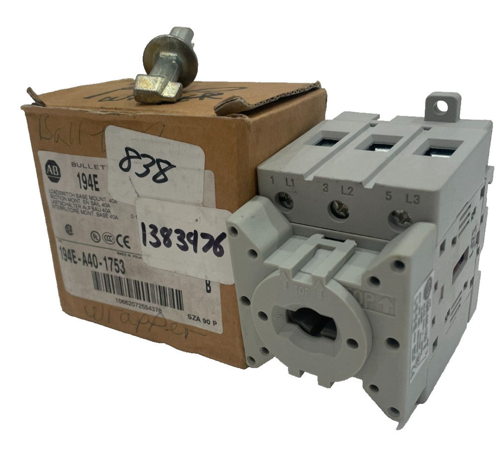 ALLEN BRADLEY 194E-A40-1753 LOAD SWITCH SER. B 194EA401753 NEW, SURPLUS