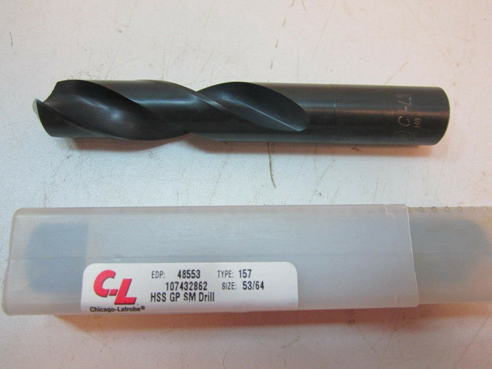 Chicago-Latrobe (48553) 53/64" HSS General Purpose Screw Machine Drill Bit 