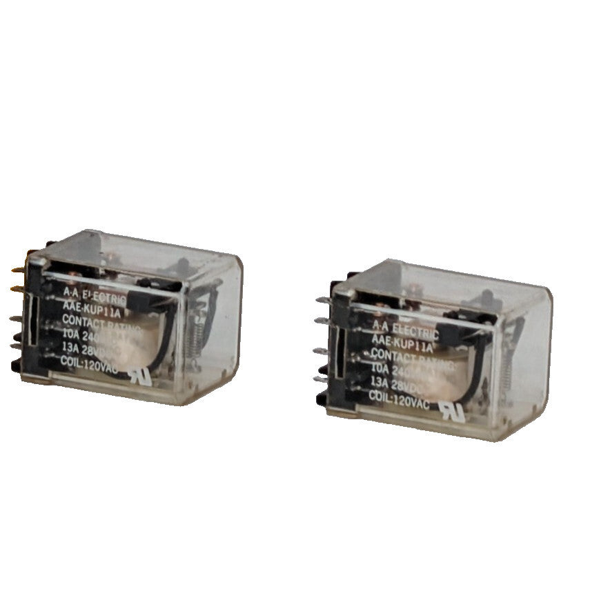 Lot of 2: AA Electric AAE-KUP11A Relays, 120VAC Coil, 8-Pin