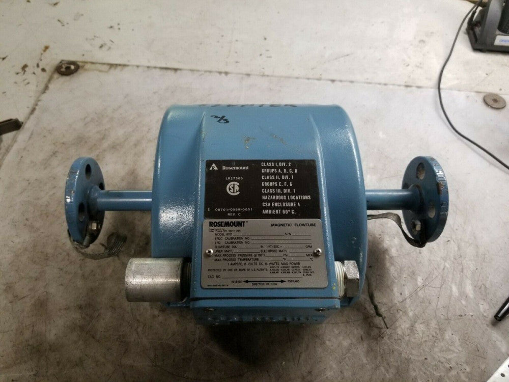 ROSEMOUNT 8701TSA005C1 MAGNETIC FLOWTUBE 1/2" FLANGED 275 PSI EXPLOSION PROOF