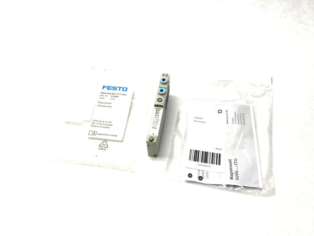 Festo VUVG-B10-B52-ZT-F-1T1L Solenoid Valve, 5/2 Bistable, 573418
