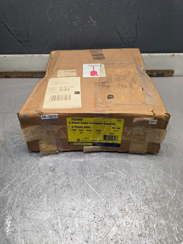 SQUARE D 1 POWER FACTOR CORRECTION CAPACITOR, PFCD4005F, NEW FACTORY SEALED! M/O