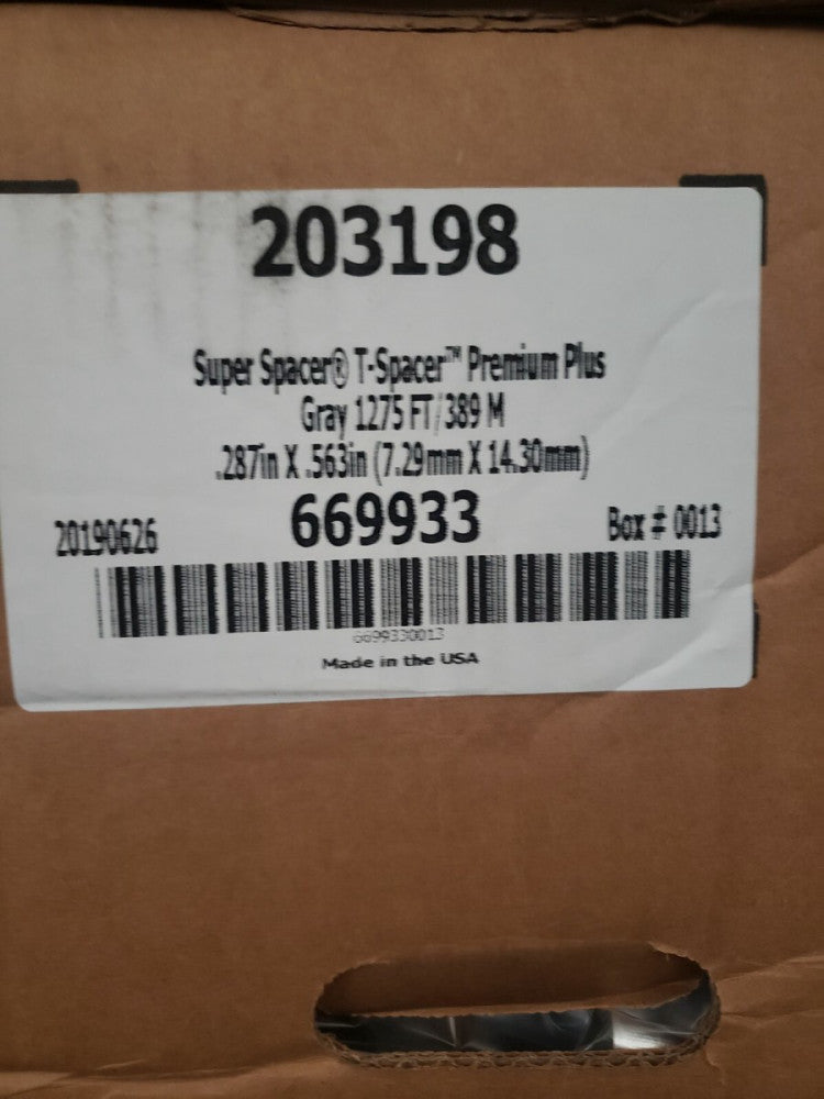 SUPER SPACER T-SPACER PREMIUM PLUS GRAY 1275FT/389M, .287: X .563", 203198