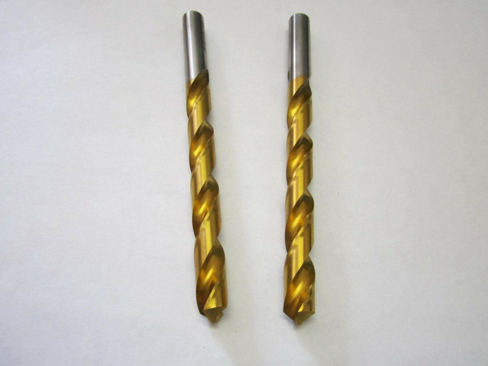 Lot of 2 High Speed Jobber Length 25/64" Drill Bits 118 Degree TiN