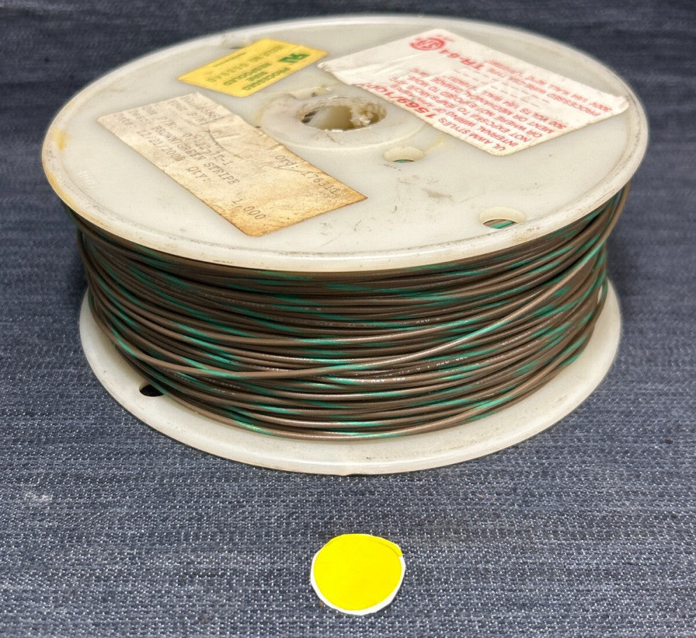 22-AWG BROWN/GREEN STRIPED HOOK-UP WIRE 1000FT TINNED COPPER