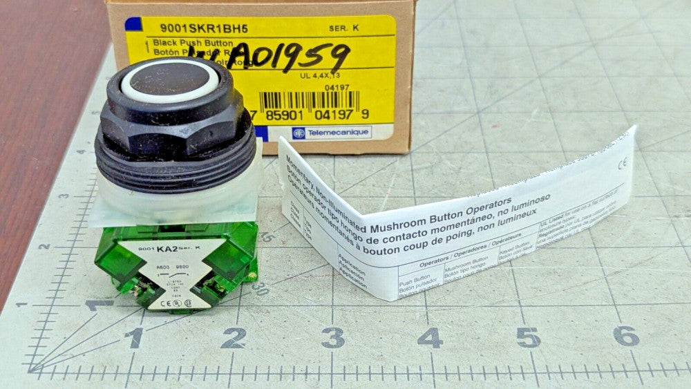 Momentary Non-Illuminated Mushroom Button 9001SKR1BH5 [A3B5]