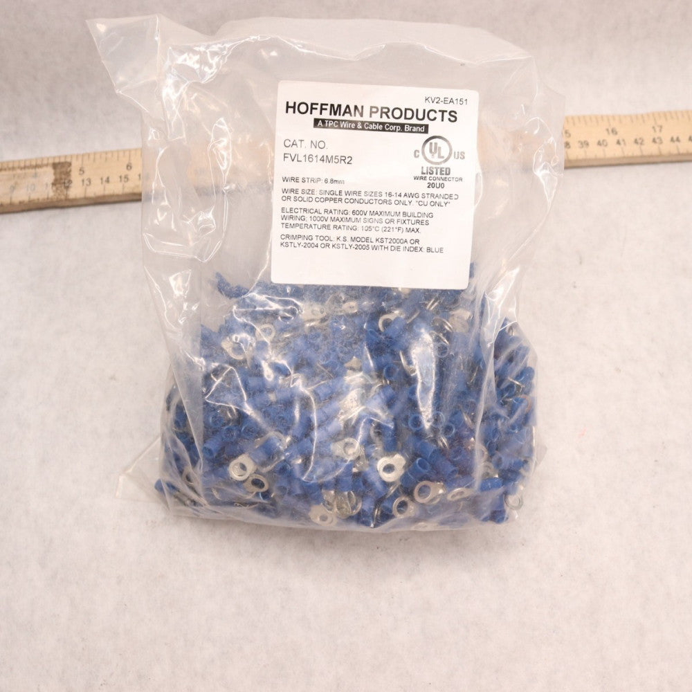 (1000-Pk) Hoffman Products Ring Terminal Connector 10 Stud Circular 14-16 AWG