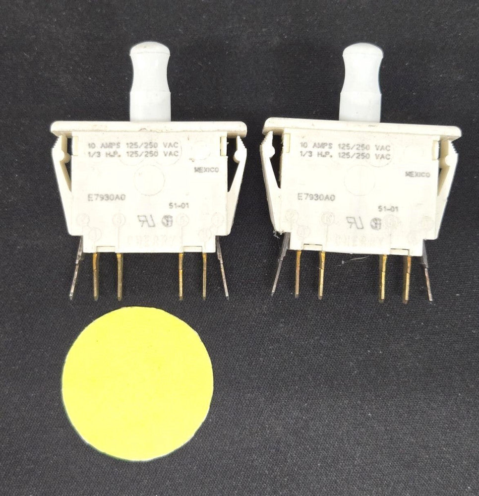 CHERRY 10AMP 125/250VAC SWITCH 1/3 HP RATING  LOT OF 2