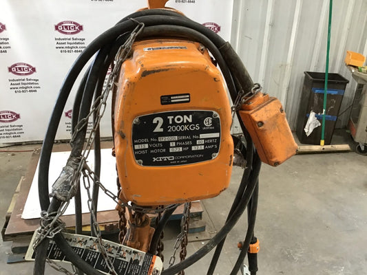 2 Ton KITO Chain Hoist EF2-020L 115V 0.73 Hoist Motor
