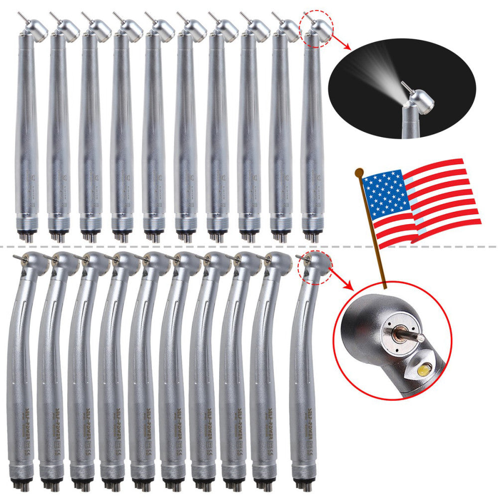 1-10Pcs 45 Degree/ Torque Head Dental LED E-generator Handpiece 4Hole fit