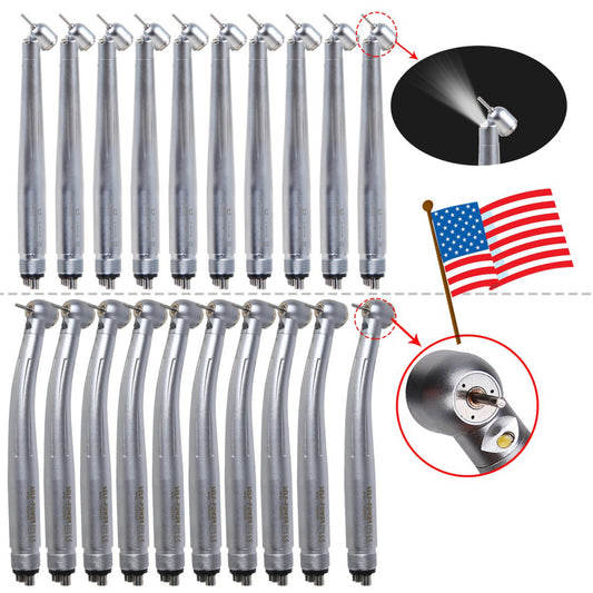 1-10Pcs 45 Degree/ Torque Head Dental LED E-generator Handpiece 4Hole fit