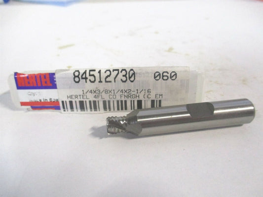 (84512748) 1/4" x 1/4" x 3/8" x 2-1/16" OAL Cobalt 4Fl Roughing Square End Mill 