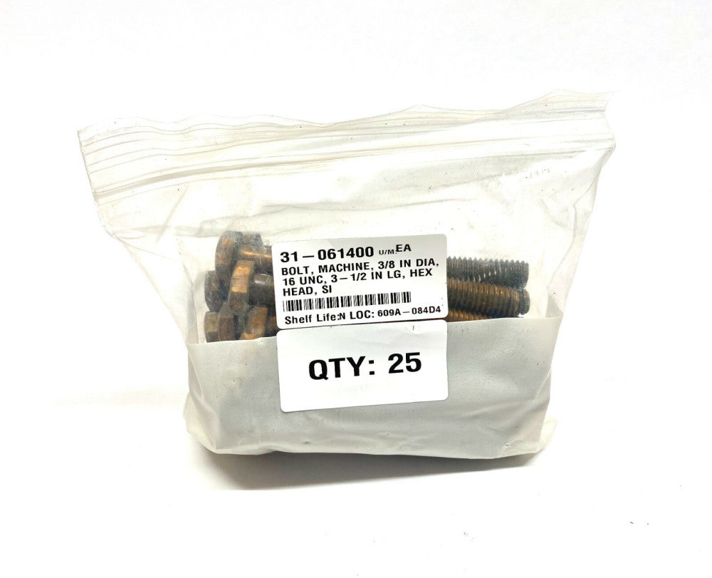 Hex Head Machine Bolt Bronze Silicon 3/8"-16 UNC x 3-1/2"  LOT OF 25