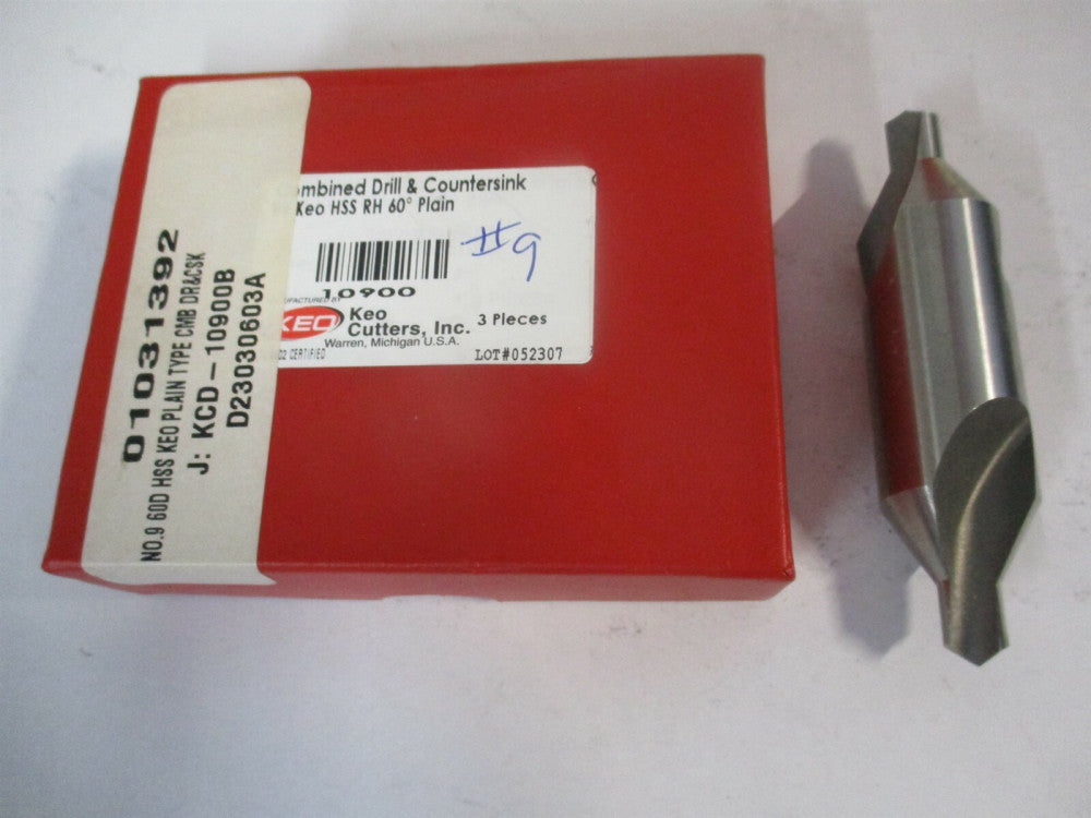 Keo (10900) #9 60° 7/8" x 3-5/8" High Speed Steel Combo Drill & Countersink 