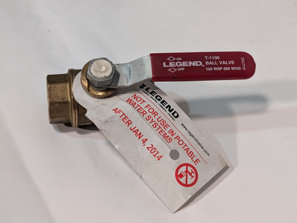 Legend Ball Valve T-1001 150 WSP 600 WOG, Copper w/ Red Handles, New with Tag