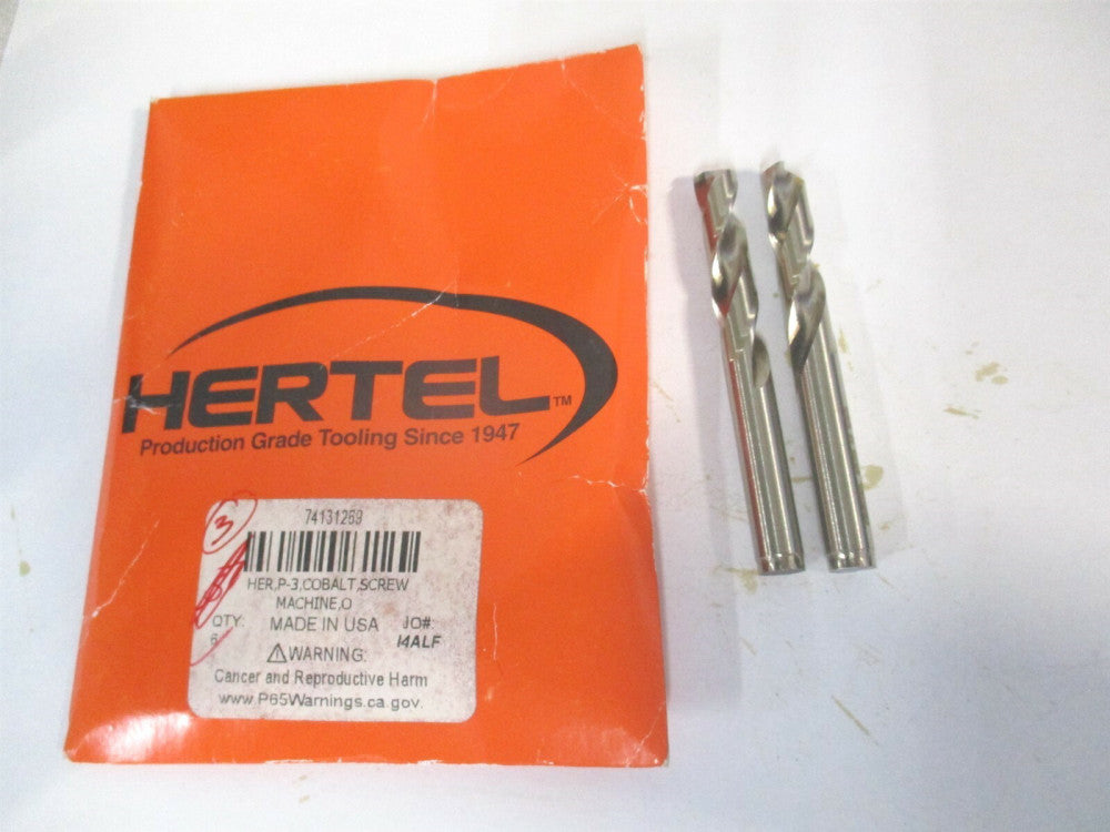 (74131269) 0.316" x 1-11/16" Cobalt Spiral Flute Screw Machine Drill Bit - Qty 
