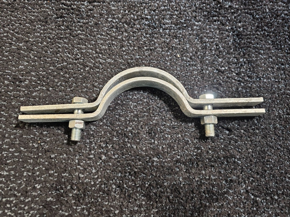 (QTY 2) Riser Extension Pipe Clamp Fig 261  For 4" Pipe Size, Galvanized Steel