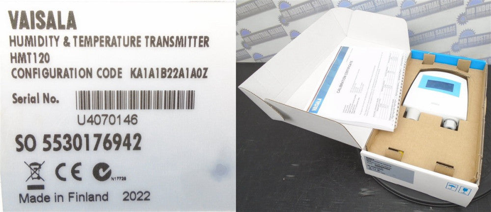 VAISALA - HMT120-KA1A1B22A1A0Z -HUMICAP HUMIDITY & TEMPERATURE Transmitter (NEW)