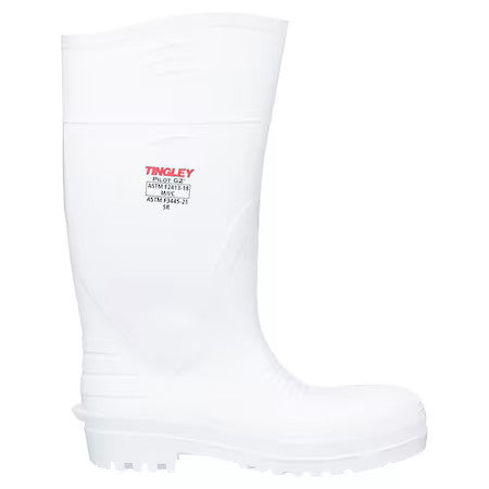 Tingley 31268 Men's Pilot G2 Tall Rubber Boots, Composite Toe, White, M4/W6