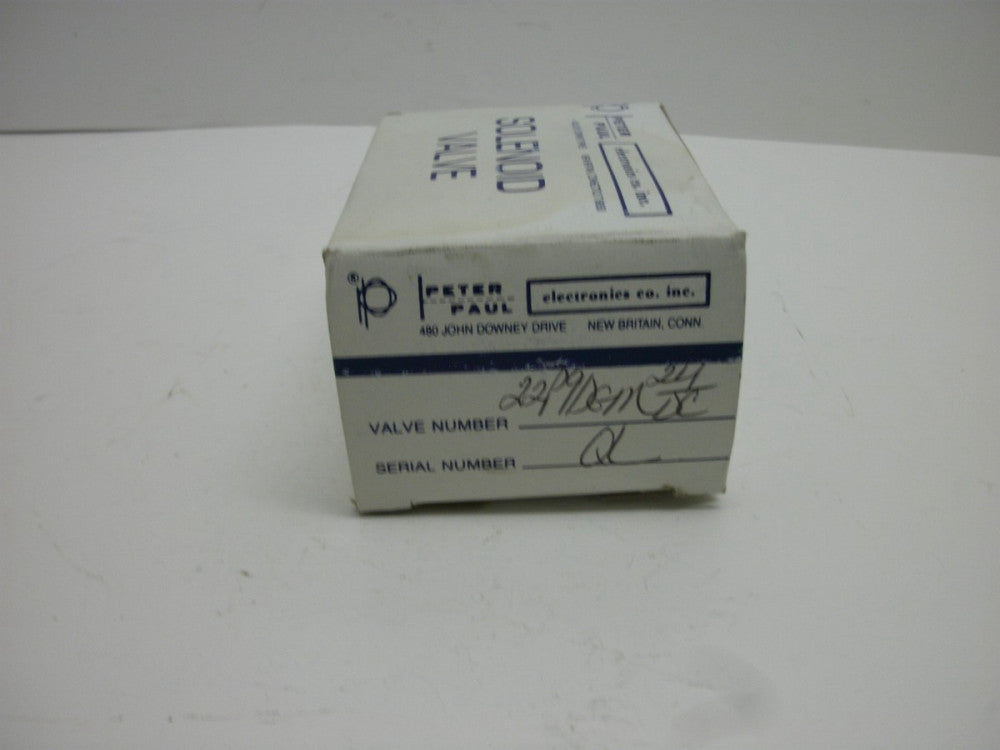 PETER PAUL 22P9DGM SOLENOID VALVE 24V 9.5W 3/16 ORIFICE 25 PSI HZ DC NEW IN BOX