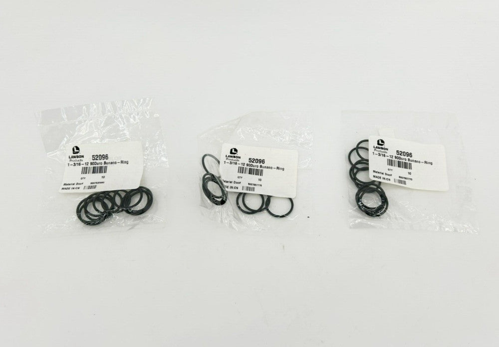 Lot of 30 Lawson 52096 Buna-N O-Rings, 0.739" ID x 0.07" Thick, 90 Durometer